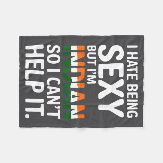 Being Y Indian Funny India Fleecedecke (Vorderseite (Horizontal))