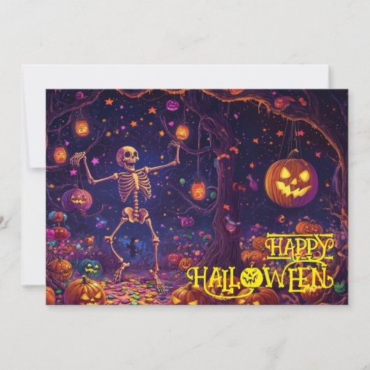 Beinknochen Halloween-Bashcard Einladung (Vorderseite)