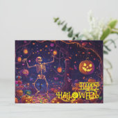 Beinknochen Halloween-Bashcard Einladung (Stehend Vorderseite)