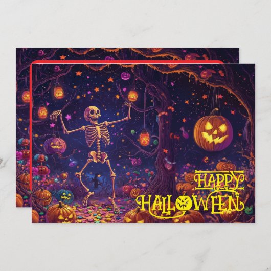 Beinknochen Halloween-Bashcard Einladung (Vorne/Hinten)
