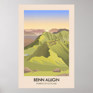 Beinn Alligin Munros von Schottland Reiseplakat Poster