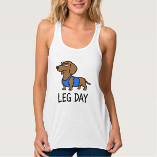 Beintag Dachshund Lustiger Fitnesshund Workout Hum Tank Top