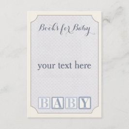 Beipackkarte, Bücher für die Babykarte Begleitkarte