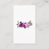 Beipackkarte für das Hochzeitflorale Lila Foto Begleitkarte (Rückseite)