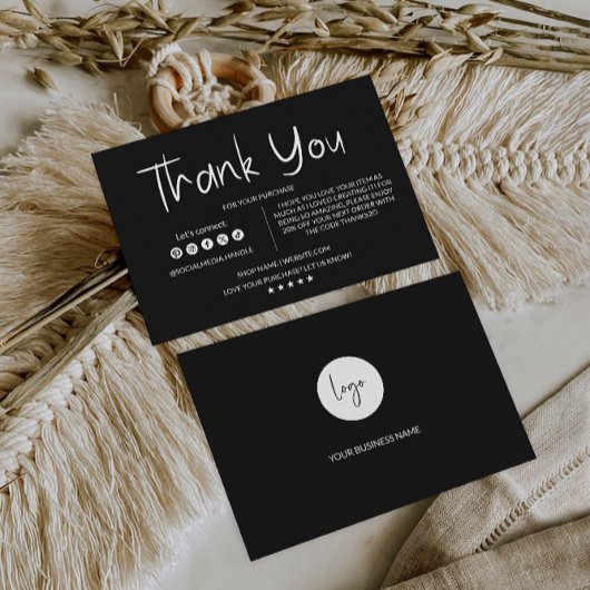Beipackkarte für moderne Business-Pakete Dankeskarte