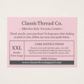 Beipackkarte für Shirt Bekleidung (Vorderseite)