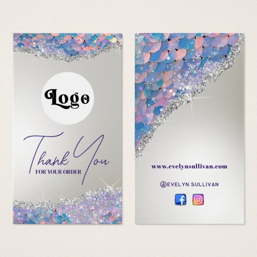 Beipackzettel für Mermaid-Glitzer (Vorne & Hinten)