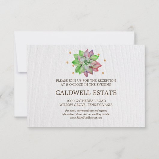 Beipackzettel für rustikale blumengeschmackvolle H Einladung (Vorderseite)