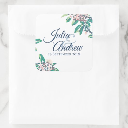 Beipackzettel Quadratischer Aufkleber (Tasche)