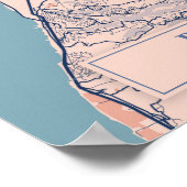 Beirut Lebanon Breezy City Map Travel Poster (Ecke)