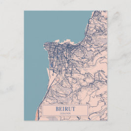 Beirut Lebanon Breezy City Map Travel Postkarte