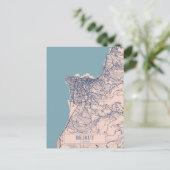 Beirut Lebanon Breezy City Map Travel Postkarte (Stehend Vorderseite)