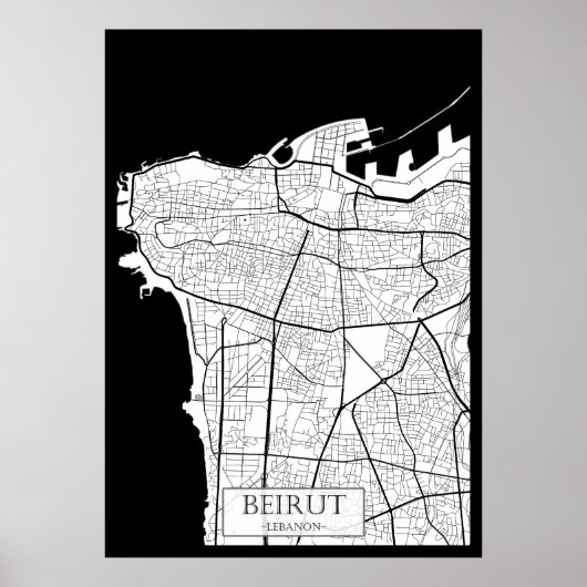 Beirut Lebanon Map Poster (Vorne)