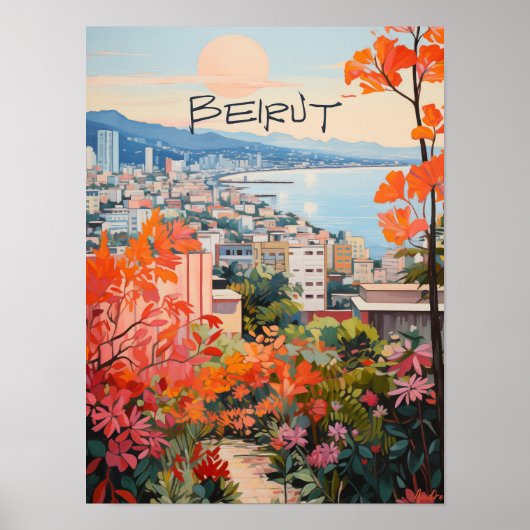 Beirut Libanon Reise Stadt Ästhetik Poster (Vorne)