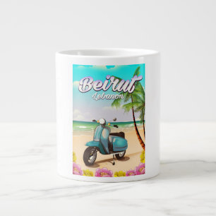 Beirut Libanon Roller-Reiseplakat Jumbo-Tasse