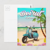 Beirut Libanon Roller-Reiseplakat Postkarte (Vorne/Hinten)