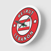 Beirut Libanon Runde Wanduhr (Winkel)
