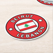 Beirut Libanon Runder Pappuntersetzer (Angewinkelt)