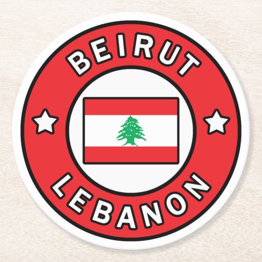 Beirut Libanon Runder Pappuntersetzer (Vorderseite)