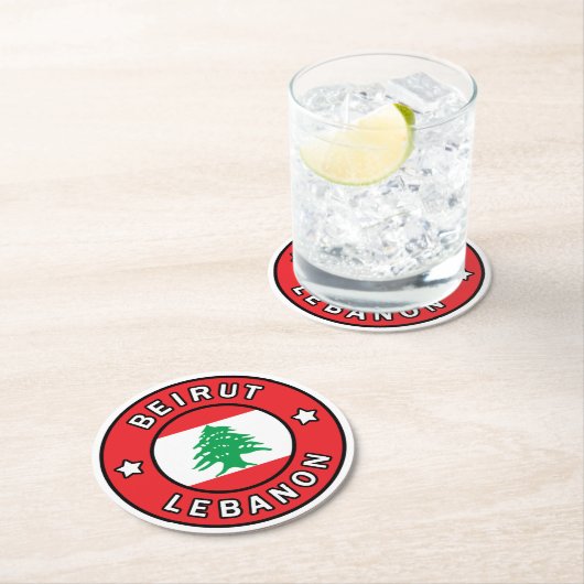 Beirut Libanon Runder Pappuntersetzer (Vor Ort)