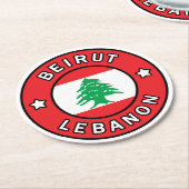 Beirut Libanon Runder Pappuntersetzer (Angewinkelt)