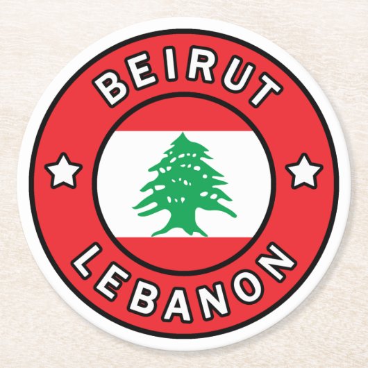 Beirut Libanon Runder Pappuntersetzer (Vorderseite)