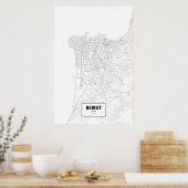 Beirut, Libanon (schwarz auf weiß) Poster (Küche)
