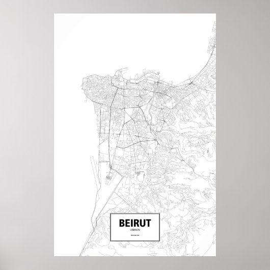 Beirut, Libanon (schwarz auf weiß) Poster (Vorne)