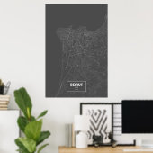 Beirut, Libanon (schwarz weiß) Poster (Heimbüro)