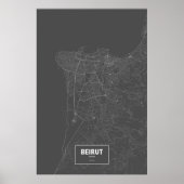 Beirut, Libanon (schwarz weiß) Poster (Vorne)