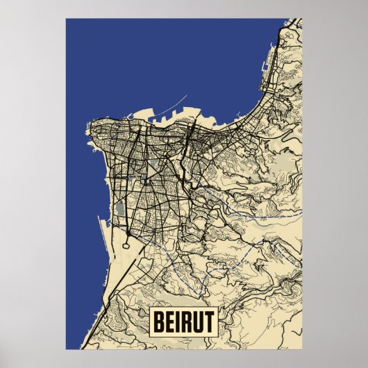 Beirut Map Poster (Vorne)