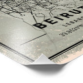 Beirut map print poster canvas | Lebanon (Ecke)