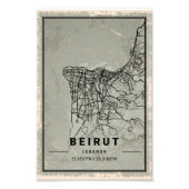 Beirut map print poster canvas | Lebanon (Vorne)