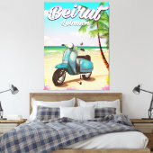 Beirut-Scooter-Reiseplakat Leinwanddruck (Insitu (Schlafzimmer))