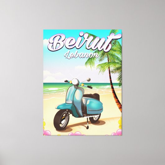 Beirut-Scooter-Reiseplakat Leinwanddruck (Vorderseite)
