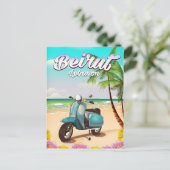 Beirut-Scooter-Reiseplakat Postkarte (Stehend Vorderseite)