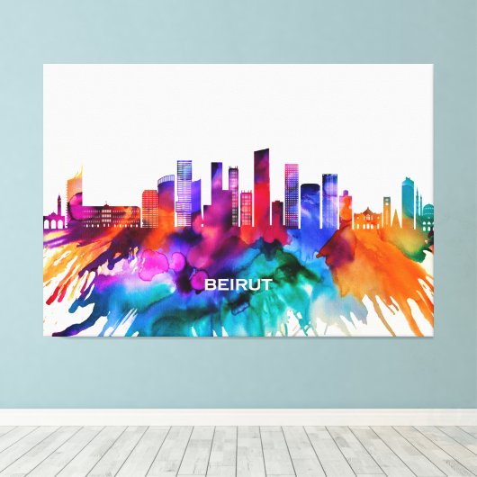 Beirut Skyline Leinwanddruck (Insitu (Holzboden))