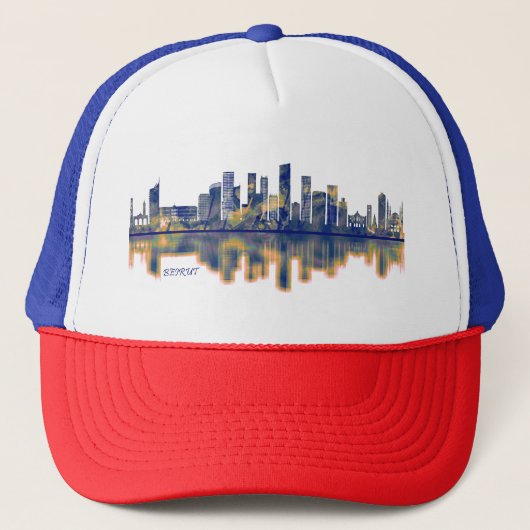Beirut Skyline Truckerkappe (Vorderseite)