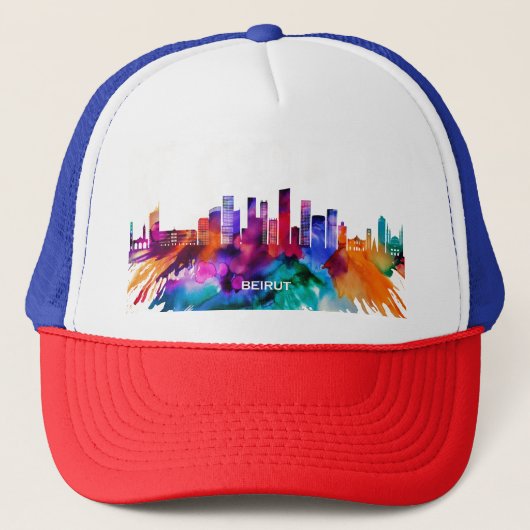 Beirut Skyline Truckerkappe (Vorderseite)