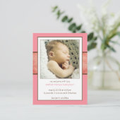 Beispiel Amber Birth Announcement Ankündigungspostkarte (Stehend Vorderseite)