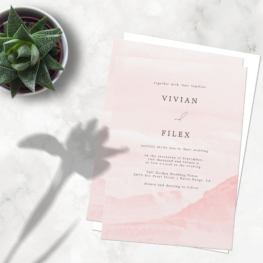 Beispiel Berglandschaft Wasserfarbe Hochzeit Einladung