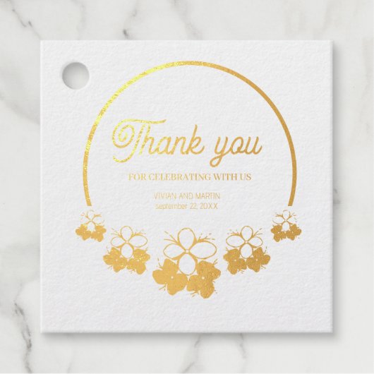 Beispiel Classic Circle Mini Blume Vielen Dank Geschenkanhänger (Vorderseite)