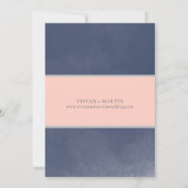 Beispiel Classic Navy Blue & Pink Save the Date Einladung (Rückseite)