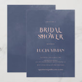 Beispiel Classic Navy Blue Smoke Brautparty Einladung (Vorne/Hinten)