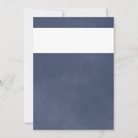 Beispiel Classic Navy Blue Smoke Business Opening Einladung (Rückseite)