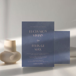 Beispiel Classic Navy Blue Smoke Hochzeit Einladun Einladung