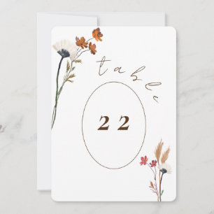 Beispiel Elegante Wildblumen Tischnummer Card