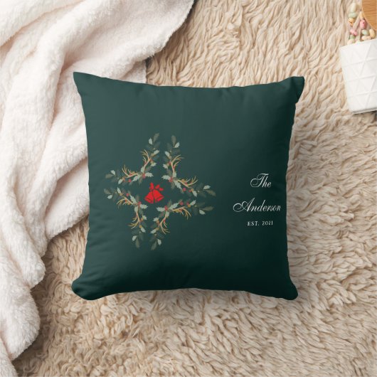 Beispiel Emerald Floral Weihnachtsfamilie Kissen (Decke)