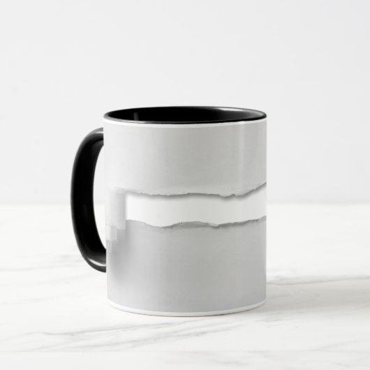 Beispiel für 3D-Trickkaffee mit gerissenem Papier Tasse (Vorderseite Links)