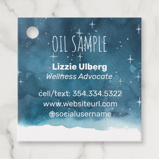 Beispiel für ätherisches Öl aus der Nacht Geschenkanhänger (Vorderseite)